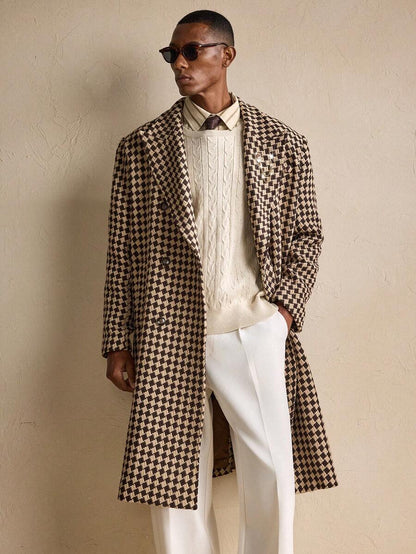 Classic Plaid Wool Coat – Warm Mens Winter Overcoat - VogeLuxe