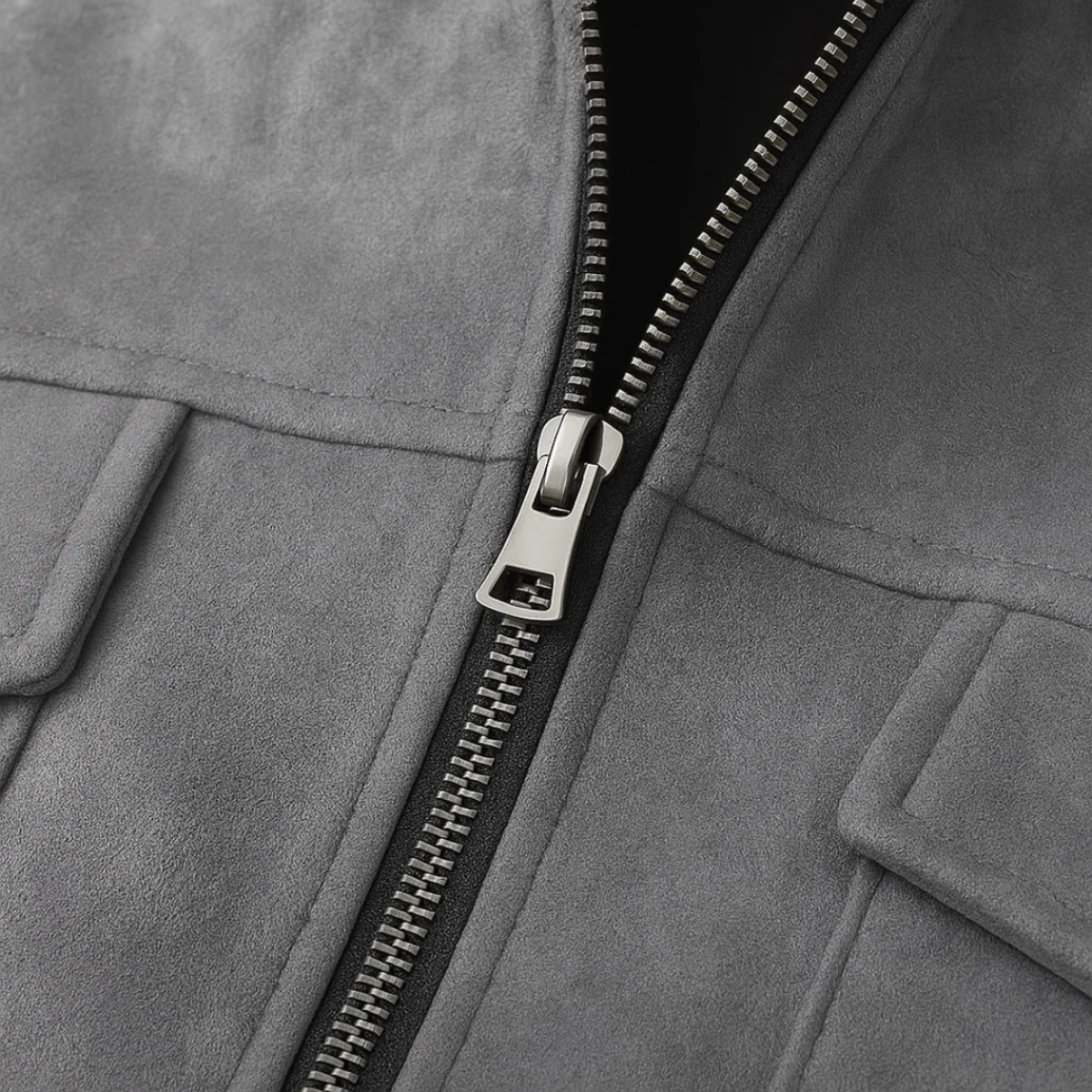 VogeLuxe | Men’s Suede Look Zip Shirt Jacket