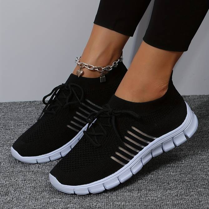 Lightweight Airy Women's Running Shoes with Stripes - VogeLuxe