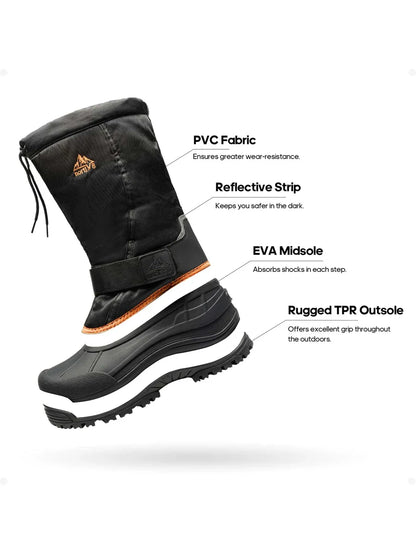 VogeLuxe | Men’s Tall Rugged Winter Snow Boots with Strap and Drawstring