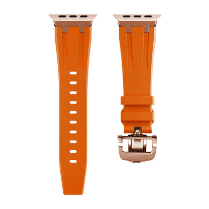 Durable Silicone Watch Strap With Secure Buckle And Metal Fittings
