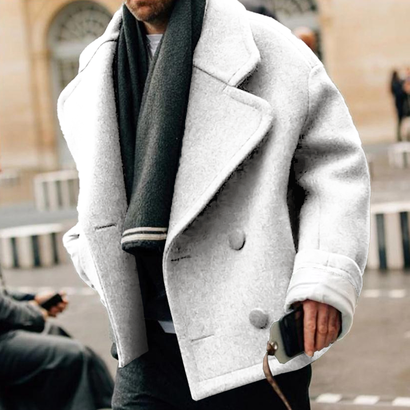 Classic Casual Mens Wool Overcoat Regular Fit - VogeLuxe