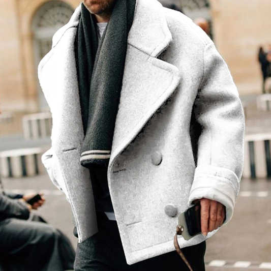 Classic Mens Wool Overcoat Relaxed Fit - BritishElegance