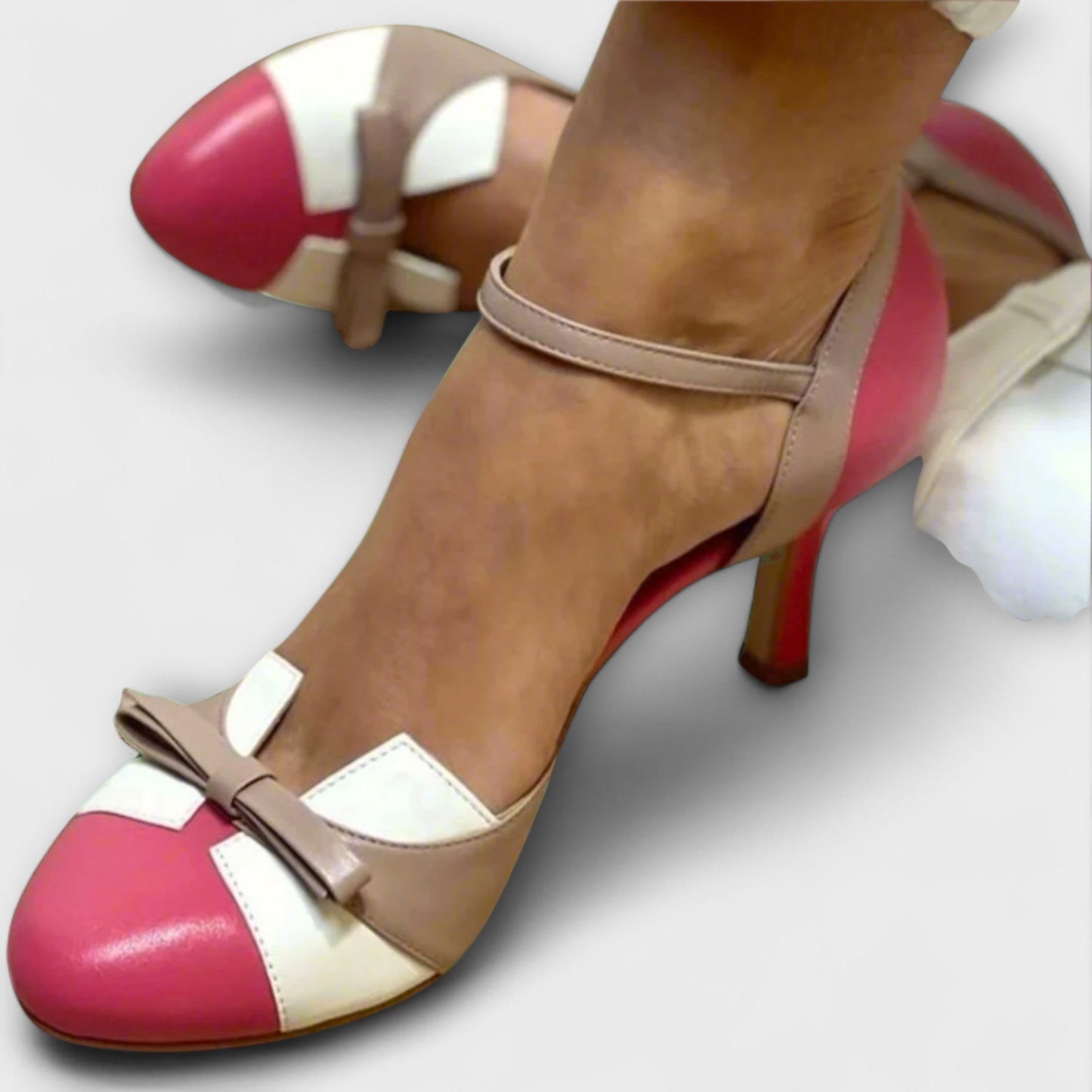 VogeLuxe | Women’s Vintage Mary Jane Heels with Bow Accent