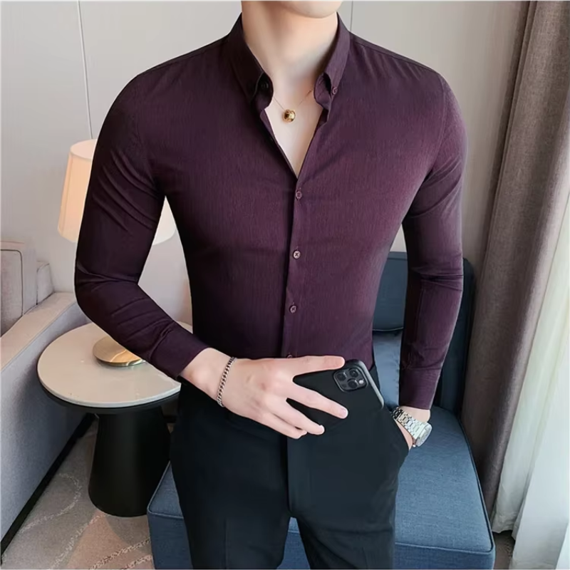 Regular Fit Mens Long Sleeve Casual Button Shirt