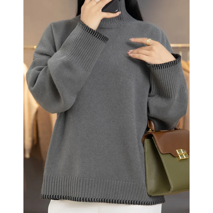 Cozy Warm Women's Oversized Knit Turtleneck Sweater