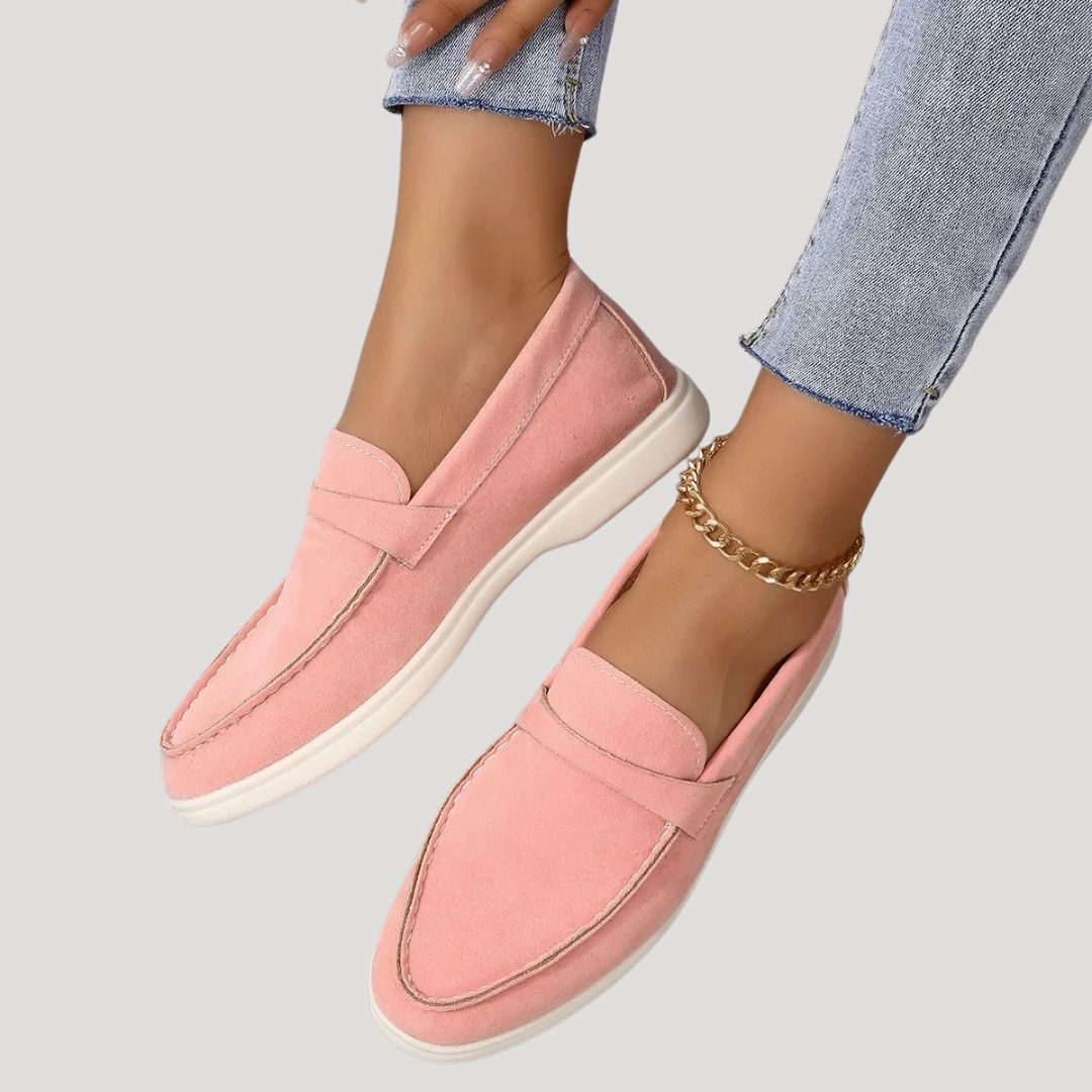 Ladies Soft Leather Slip On Shoes