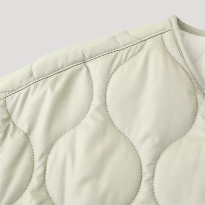 VogeLuxe | Women’s Wave Quilted Collarless Zip Jacket