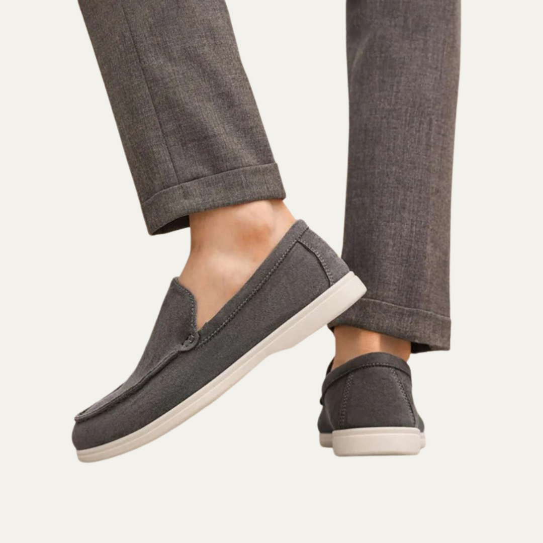 VogeLuxe | Men’s Suede Driving Moccasins with Metal Keeper Detail