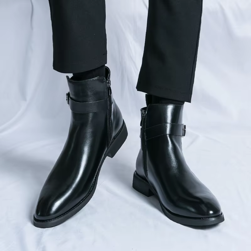 Men's Classic Vegan Chelsea Boots with Zip - VogeLuxe