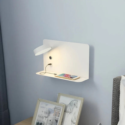 LED Wall Light with USB Charger and Shelf Mount