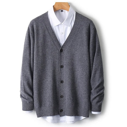 Classic Men's Button Front Crew Sweater
