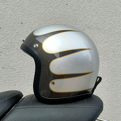Vintage Style Motorcycle Helmet DOT ECE Approved