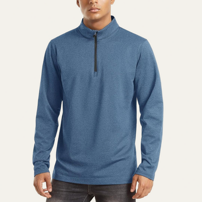 VogeLuxe | Men’s Technical Quarter Zip Stand Collar Shirt