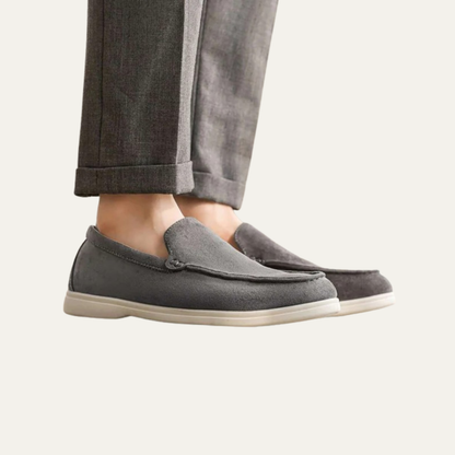 VogeLuxe | Men’s Suede Driving Moccasins with Metal Keeper Detail