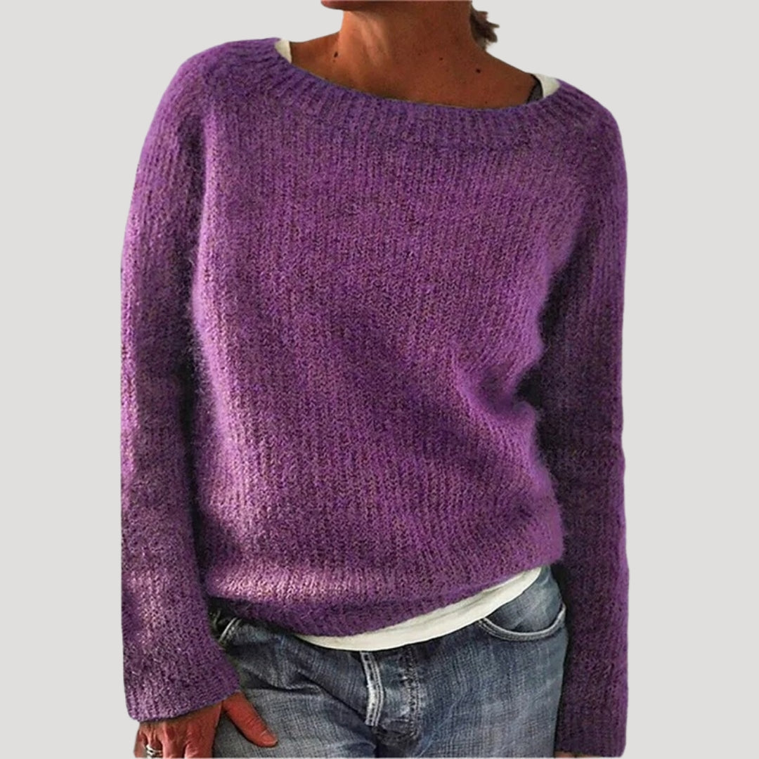 Comfy Casual Women's Crew Neck Sweater