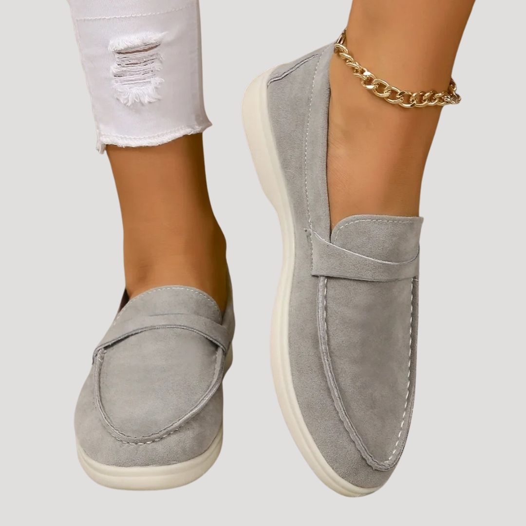 Ladies Soft Leather Slip On Shoes