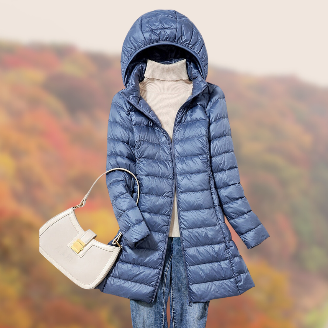 Women's Ultra Light Down Filled Parka Coat - VogeLuxe