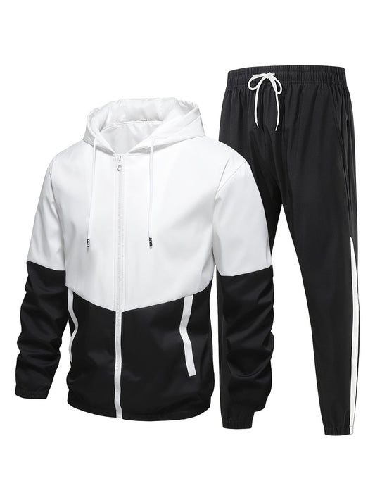 Comfortable Mens Sport Tracksuit Full Zip Set - VogeLuxe