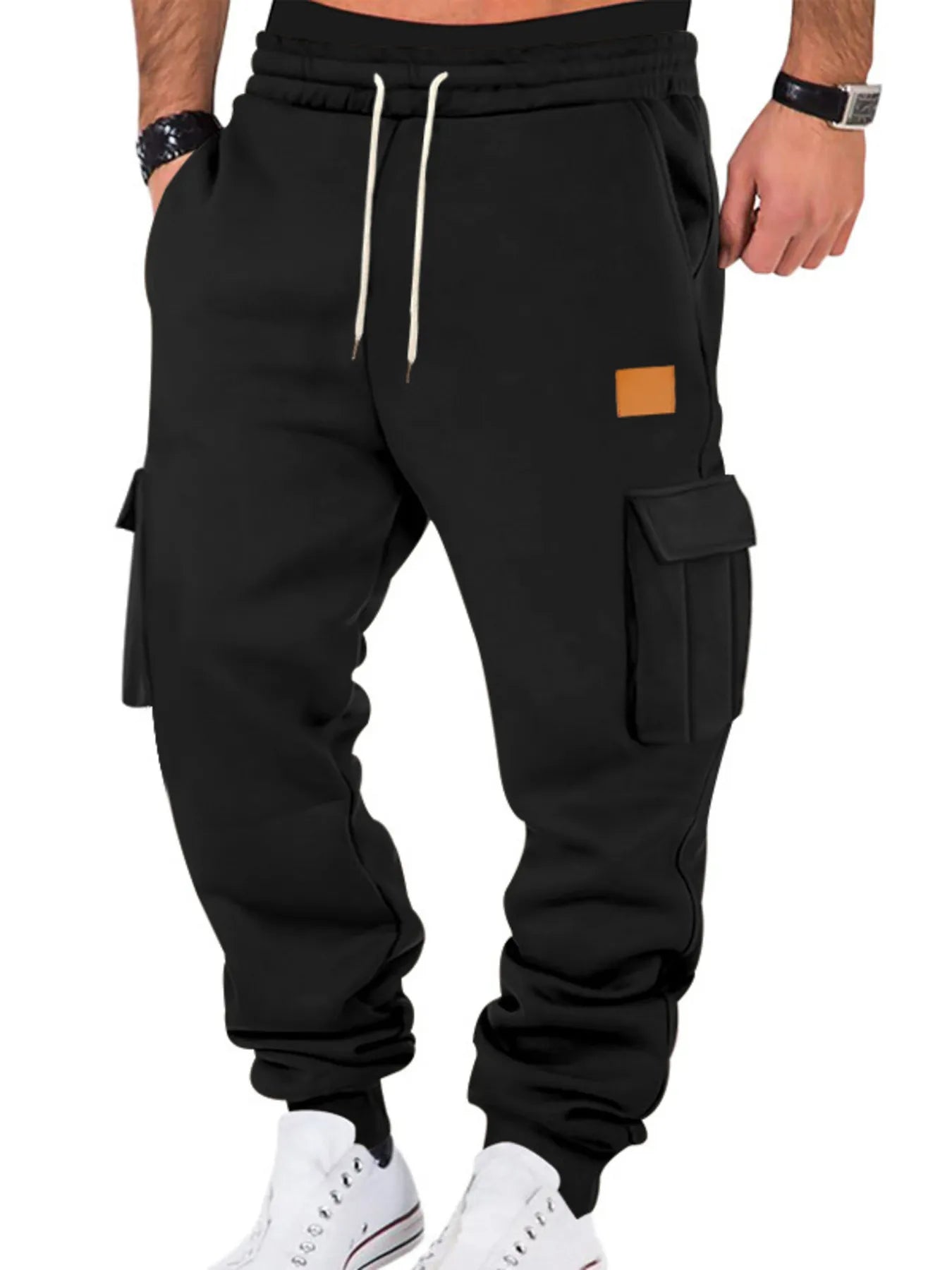 Men's Relaxed Fit Elastic Waist Cargo Joggers Plus Size