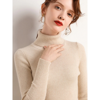 Women's Fitted Crew Neck Warm Knit Sweater