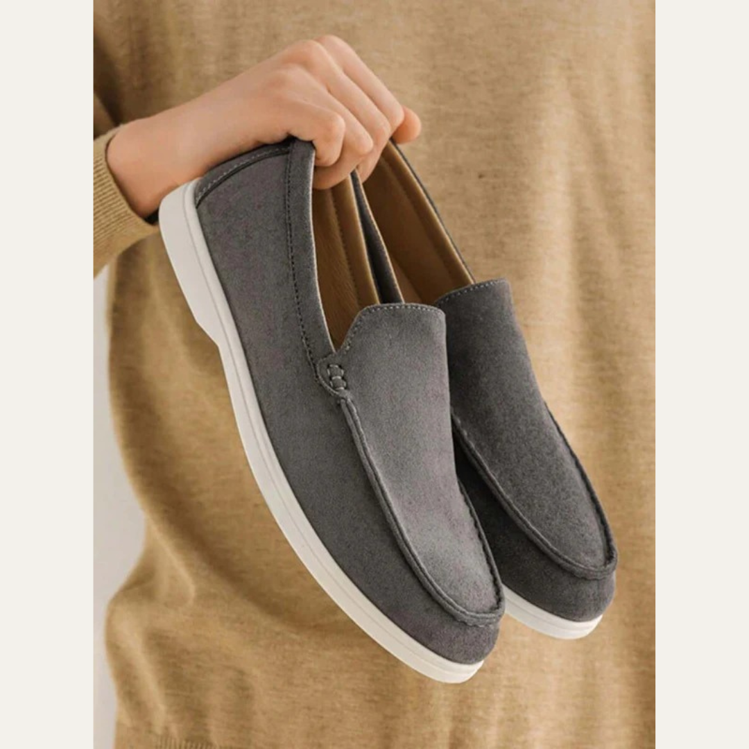 VogeLuxe | Men’s Suede Driving Moccasins with Metal Keeper Detail