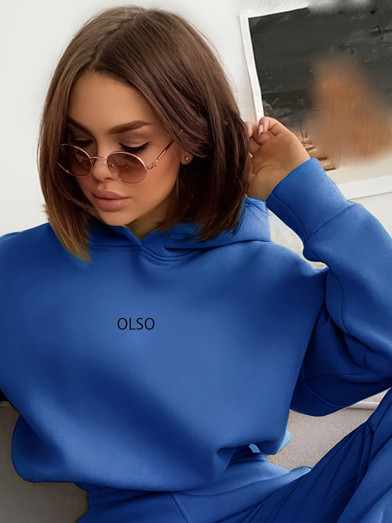 Comfy Women's Hoodie Sweatpants Tracksuit Set with Elastic Waist