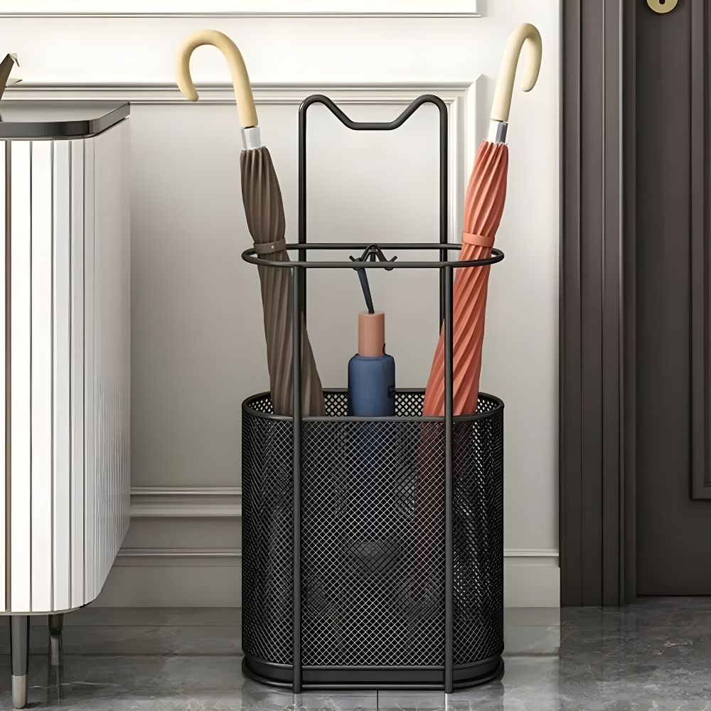 Sturdy Metal Umbrella Holder With Water Catcher Tray - VogeLuxe