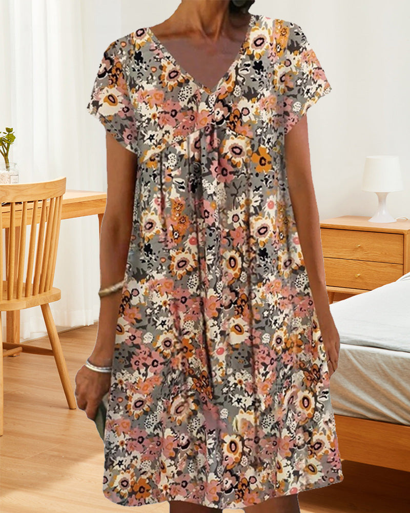 Ladies' Bright Floral Sundress for Summer - VogeLuxe