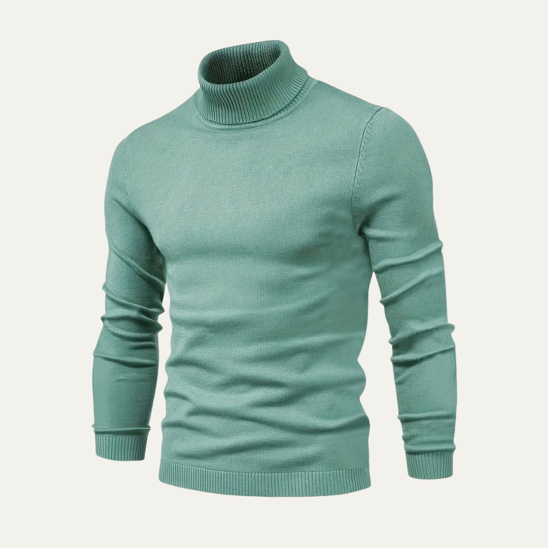 VogeLuxe | Men’s Ribbed Turtleneck Long Sleeve Sweater