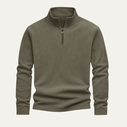 VogeLuxe | Men’s Textured Quarter Zip Stand Collar Pullover