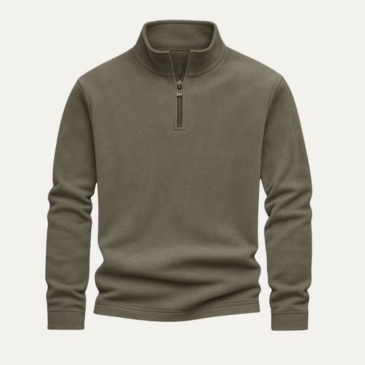 VogeLuxe | Men’s Textured Quarter Zip Stand Collar Pullover