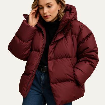 VogeLuxe | Women’s Lightweight Hooded Stand Collar Puffer Jacket