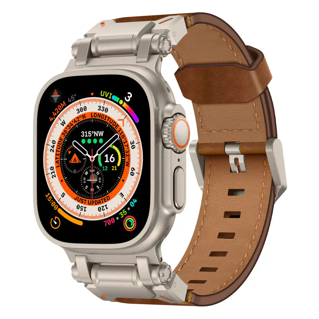 Premium Leather Band with Metal Buckle for Apple Watch - VogeLuxe
