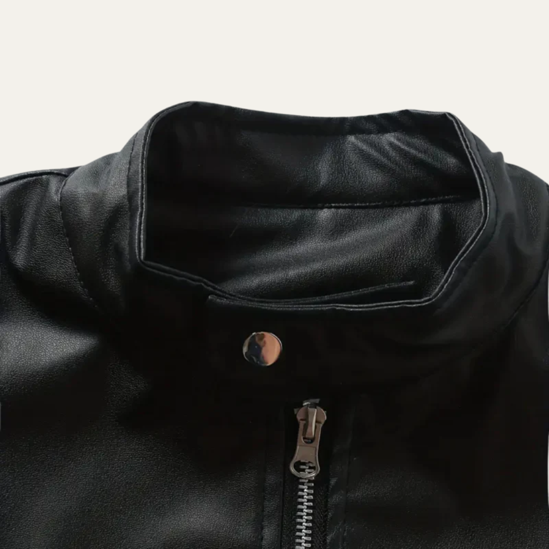 VogeLuxe | Men’s Fitted Leather Motorcycle Jacket