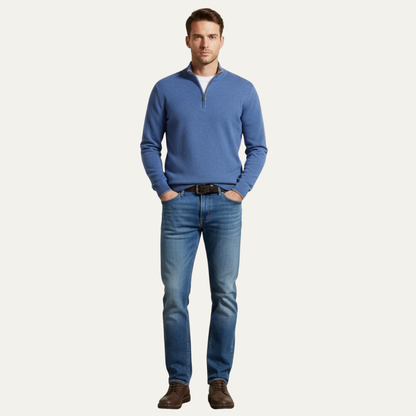 VogeLuxe | Men’s Fine Gauge Quarter Zip Pullover