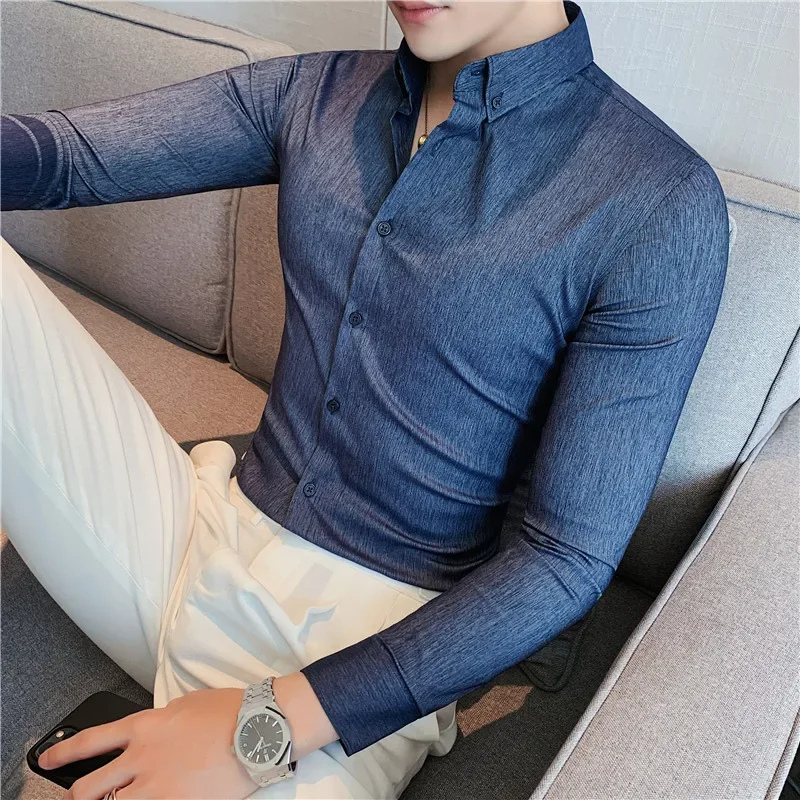 Regular Fit Mens Long Sleeve Casual Button Shirt - VogeLuxe