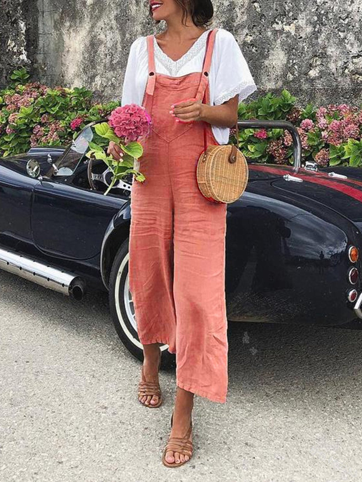Loose Fit Summer Denim Romper for Women