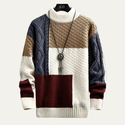 VogeLuxe | Men’s Ribbed Contrast Trim Sweater