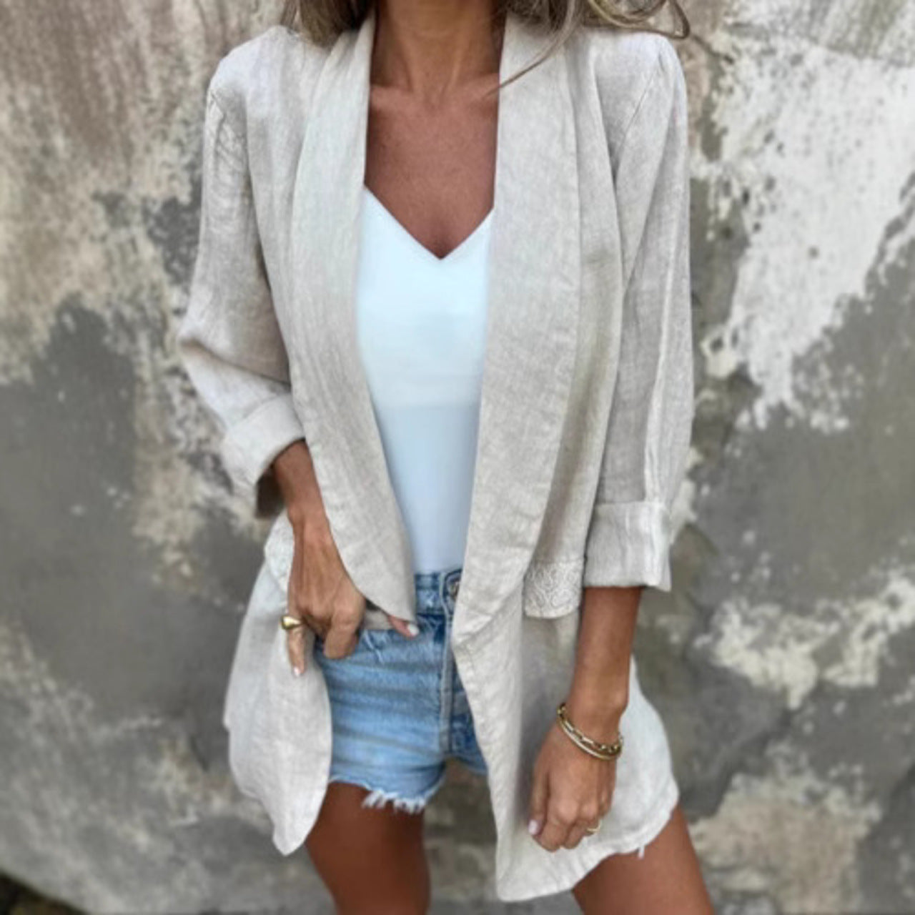 Classic Women's Open Front Blazer Jacket - VogeLuxe