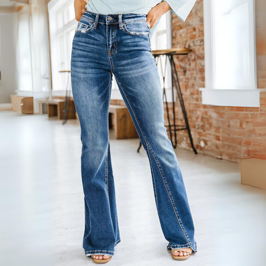 Comfortable High Waist Wide Leg Women's Jeans - VogeLuxe