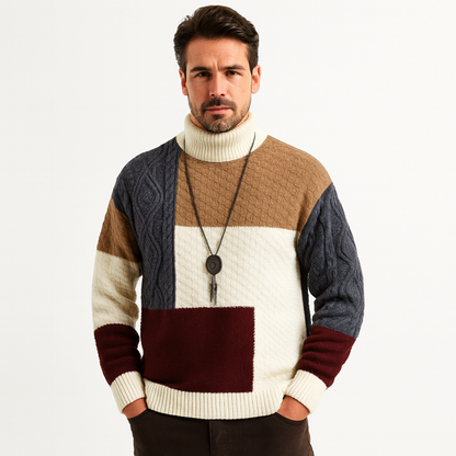 VogeLuxe | Men’s Ribbed Contrast Trim Sweater