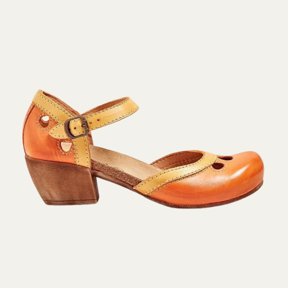VogeLuxe | Women’s Closed Toe Block Heel Pump with Cutout Toe Detail