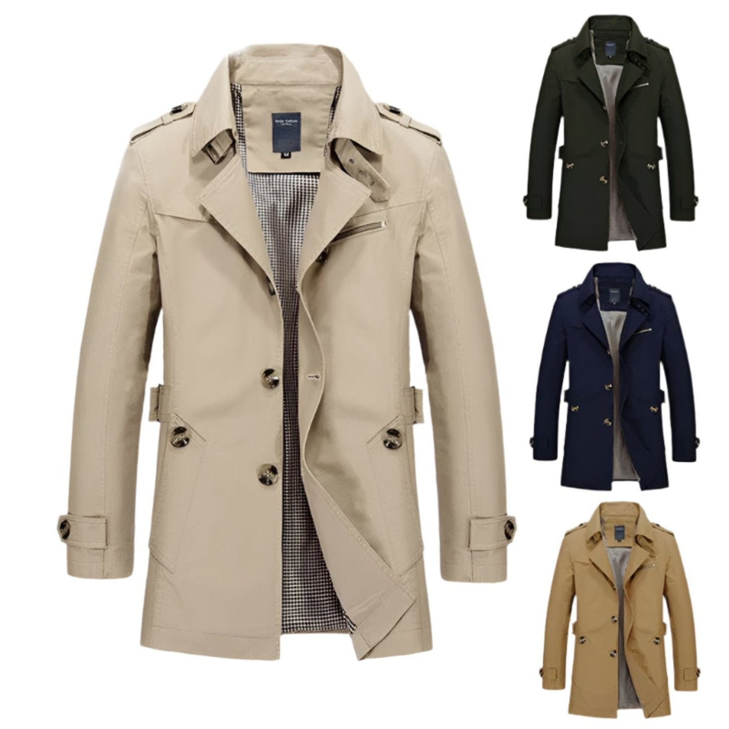 Classic Men's Long Coat - VogeLuxe