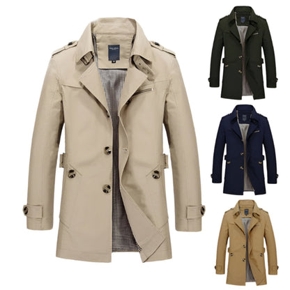 Classic Men's Long Coat - VogeLuxe