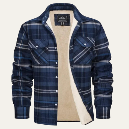 VogeLuxe | Men’s Wide Wale Corduroy Bomber Jacket with Shearling Lining