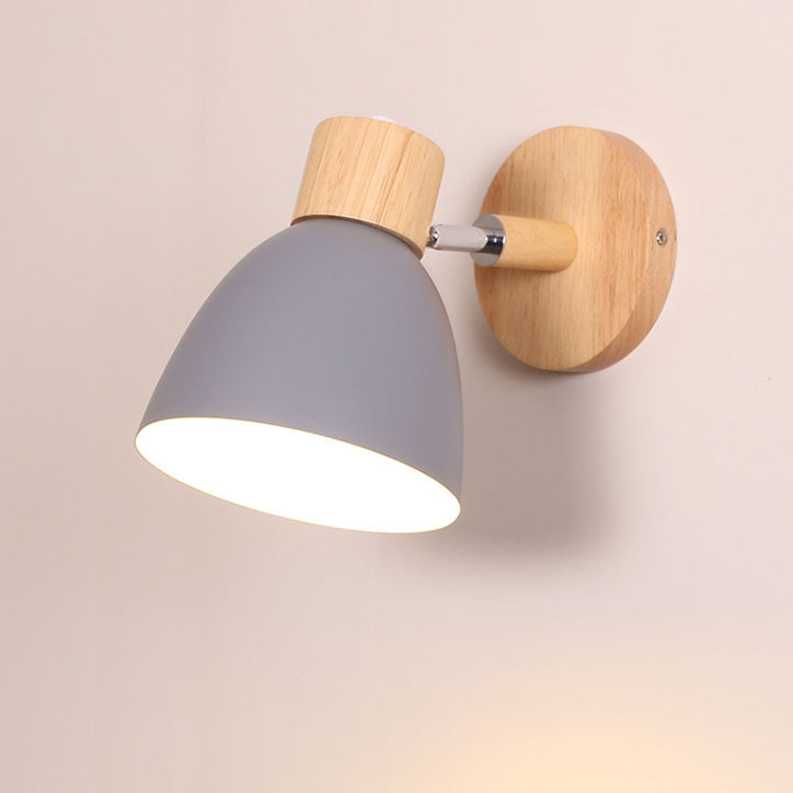 Rustic Wooden Iron Wall Lamp