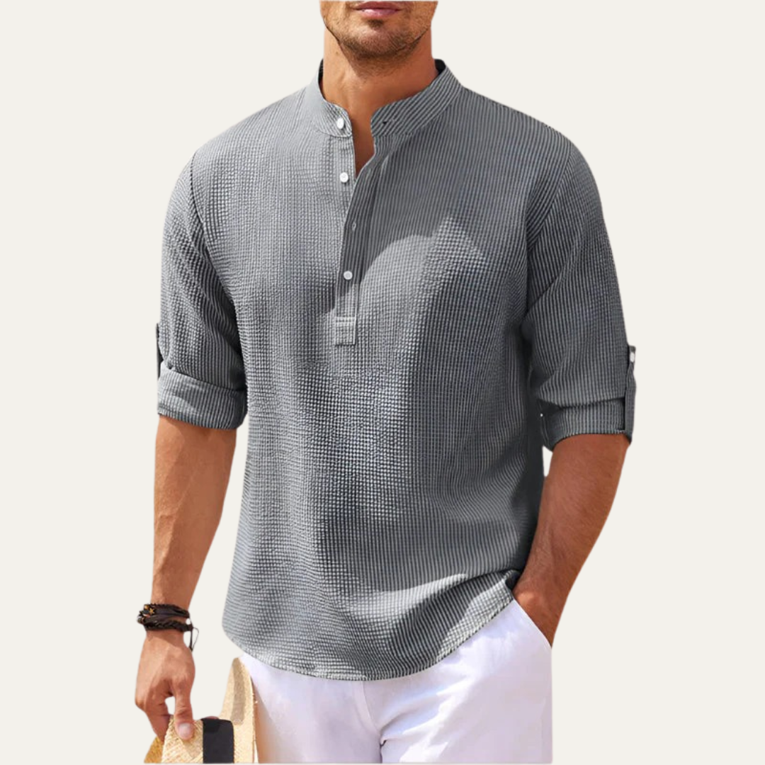VogeLuxe | Men’s Textured Popover Shirt