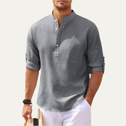 VogeLuxe | Men’s Textured Popover Shirt