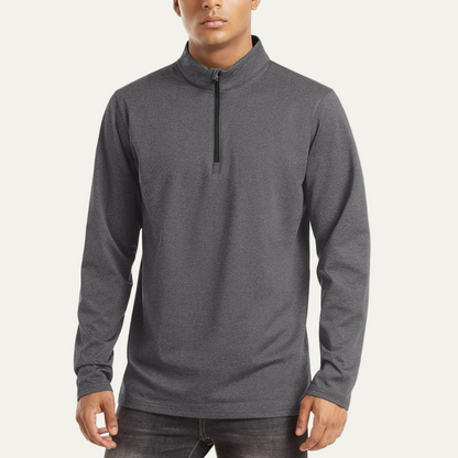 VogeLuxe | Men’s Technical Quarter Zip Stand Collar Shirt